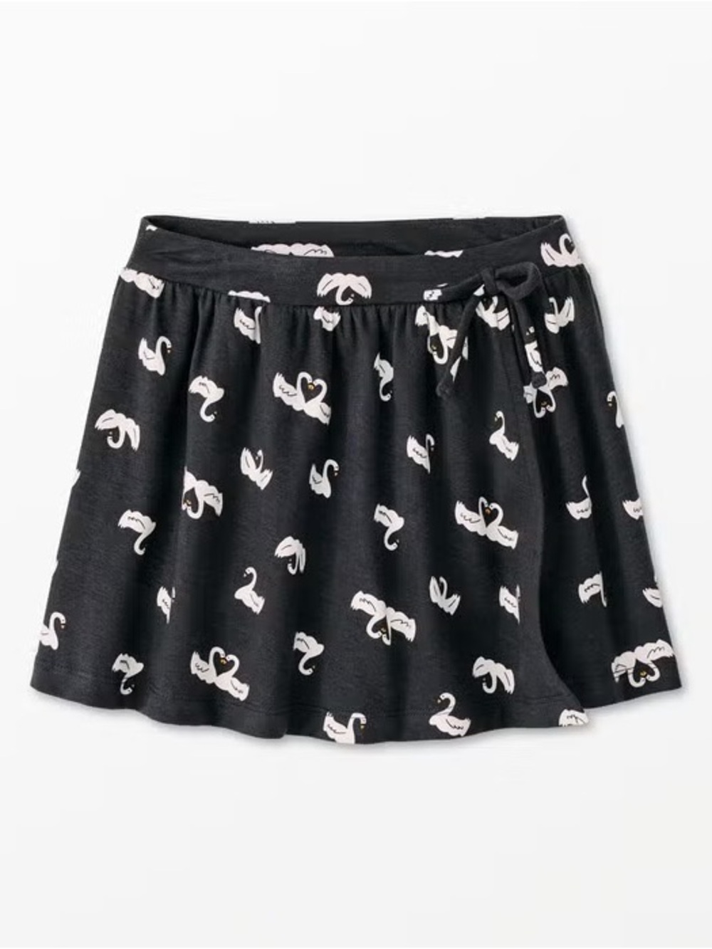 Hanna Andersson Girls Swan Print Ballet Wrap Skort